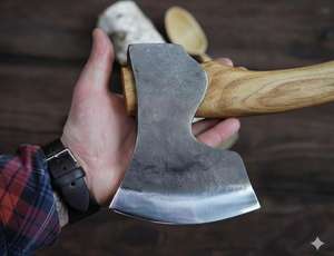 Tomahawks de un solo filo forjados a mano en acero 52100 para tallado y escultura en madera DIY - Product Image 1