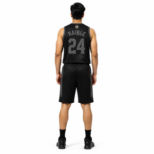 Ensemble d'uniformes de basketball personnalisés Elite 180GSM Tech Mesh Stealth AAU Maillot et short de jeu pour hommes - Product Image 2
