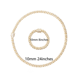 Parure de bijoux en moissanite taille brillant, en argent 925, certifiée GRA, plaquée or et platine, micro-sertie, unisexe, style hip-hop glacé - Product Image 2
