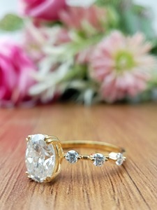 Bague de mariage personnalisée en moissanite de luxe, en argent 925 ou or blanc 10K, 14K, 18K, avec sertissage pavé – Idée cadeau tendance - Product Image 2