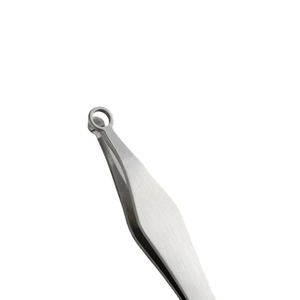 Tijeras de acero inoxidable con cuchilla curva para nariz, para diestros, con anillo de sujeción, recortador de barba a presión manual, herramienta de belleza para cejas, tijeras para nariz - Product Image 2
