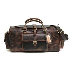Manufacturer Customize Heldal <b>Leather</b> Travel <b>Bag</b> Overnight Gym Sports <b>Weekend</b> <b>Bag</b> High End Large Duffel <b>Bags</b> for <b>Men</b> - Product Image 1