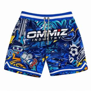 Nouveaux fabricants de shorts Design personnalisé Style Streetwear Tissu en maille Trou de riz Shorts de basket-ball Industrie du sport - Product Image 1