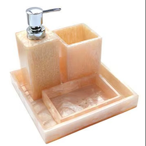 Resin Over Eight-Piece Bathroom Accessories <b>Set</b> for Hotels-Durable & Eco-Friendly Customizable by the Handmade Collection - Product Image 1