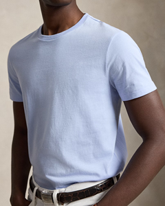 เสื้อยืดคอกลมแขนสั้นผ้าฝ้ายสีฟ้าอ่อนสำหรับผู้ชาย – เนื้อผ้านุ่ม ระบายอากาศได้ดี สวมใส่สบาย เหมาะสำหรับแฟชั่นในชีวิตประจำวัน - Product Image 5