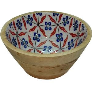 Bol à soupe en bois fait à la main Finition moderne unique Décor de matériaux naturels de haute qualité Bols de service en métal Résine d'os de corne époxy - Product Image 4