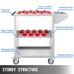 Pesante 40 porta attrezzi conici CNC carrello per utensili con 36 capacità BT40 carrelli di servizio ruote carrello di stoccaggio - Product Image 2