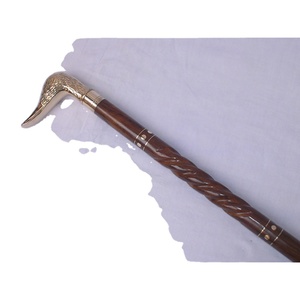 Bâton de marche en bois incrusté de laiton avec poignée de télescope en fibre de carbone, bois et matériaux écologiques par AYAANS CREATIONS - Product Image 4