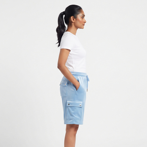 Women's <b>Cargo</b> <b>Shorts</b> With Drawstring Waist And Pockets Casual Terry 100% Polyester <b>Shorts</b> Regular Fit Mid Rise <b>Cargo</b> Women <b>Short</b> - Product Image 3
