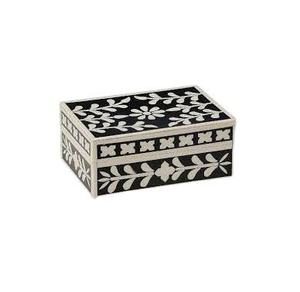 Resin Leaf Design Carved Bone Inlay Wood Jewelry <b>Box</b> Decorative Gift <b>Box</b> for <b>Bracelets</b> Bangles Necklace Storage - Product Image 1
