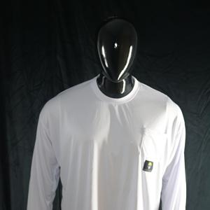 เสื้อยืดสีขาวแขนยาวสำหรับทำงาน ผลิตตามสั่ง 100% โพลีเอสเตอร์ ระบายอากาศได้ดี จาก Mesh Urban Productions - Product Image 3