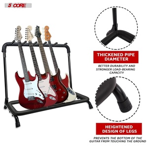 Support de sol pour 5 guitares, 5 fentes réglables, pour guitares Flying V - Product Image 3
