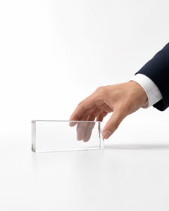 Custom Logo Printed Clear Acrylic Block Display, Solid Lucite Award and Window Signage, Luxury Retail Countertop Display <b>Stand</b> - Product Image 3