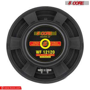 5Core 12-Inch DJ Subwoofer Speaker 1200W Peak 8Ohm Audio Reemplazo Subwoofer - Product Image 5