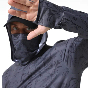 Hooded Men's UPF 50+ Sun Protection <b>Lightweight</b> <b>Hoodie</b> Performance Long Sleeve SPF UV Shirt for Fishing Running Hiking Wear - Product Image 6