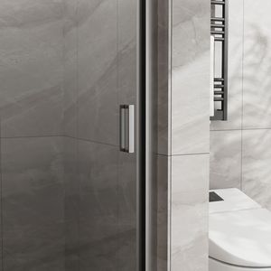 Porta Doccia Scorrevole Goodyo 34"x72" in Vetro Temperato, Spessore 1/4 di Pollice, Finitura Cromata, Design Semi Senza Telaio con Perno Girevole - Product Image 5