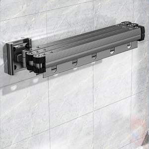 Séchoir à linge mural pliable de 127,5 cm, durable pour une utilisation intérieure et extérieure, organisateur de linge peu encombrant, cintres - Product Image 6