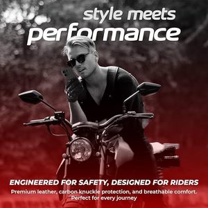 Gants de moto en cuir véritable respirants pour l'été, pour le motocross, le cyclisme et la course à moto - Product Image 4