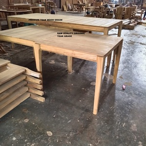 Table à manger en teck 10 places, bois massif, mobilier d'extérieur pour restaurant, hôtel, resort, patio, fabrication sur mesure OEM ODM, Indonésie - Product Image 6