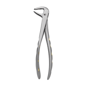 Forceps d'extraction dentaire # F4 Pointe diamantée, manche doré, acier inoxydable, poignée ergonomique manuelle, certifié CE, extraction dentaire - Product Image 3