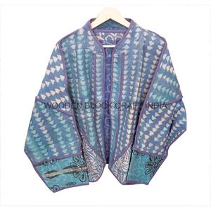 Chaqueta Kantha Vintage Hecha a Mano 100% Algodón, Acolchada, Cuello Mandarín, Transpirable, Ecológica, de Secado Rápido, para Varias Estaciones - Product Image 1