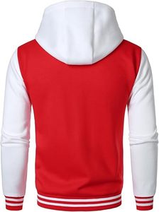 Custom Men's Varsity <b>Baseball</b> <b>Bomber</b> <b>Jacket</b> College Letterman with Faux Leather Sleeves Stand Hooded Coller - Product Image 2