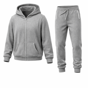Conjunto Deportivo para Hombre, Sudadera con Capucha Gris, Pantalones Jogger, Ropa Deportiva para Gimnasio, Fitness y Entrenamiento, Logotipo Personalizado, Venta al Por Mayor - Product Image 1