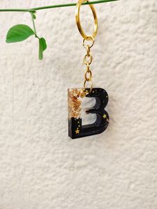 Custom <b>Alphabet</b> Resin Keychain with Glossy Smooth Finish, Handmade Letter <b>Keyring</b> Accessory for Personalized Gifts, Party - Product Image 3