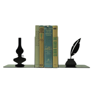 Sculpture de serre-livres en forme de tête abstraite moderne, finition argentée, pour décoration d'étagère de bibliothèque ou de bureau, fabriquée en résine et marbre - Product Image 6