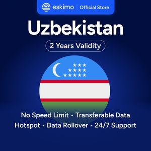Eskimo Ouzbékistan 5 Go de données eSIM Vitesse rapide 4G/5G Pas de carte SIM physique requise Validité de 2 ans Transfert illimité des données - Product Image 1
