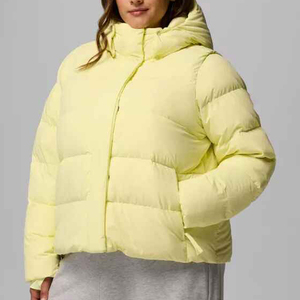 Custom Women's <b>Cropped</b> Shiny <b>Puffer</b> <b>Jacket</b> Hooded Lightweight High Collar Hood Winter Streetwear Outerwear - Product Image 1