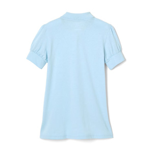 Uniforme scolaire pour filles, polo décontracté à manches courtes bouffantes, boutons en strass, tricoté, 100% coton, écologique, séchage rapide - Product Image 6