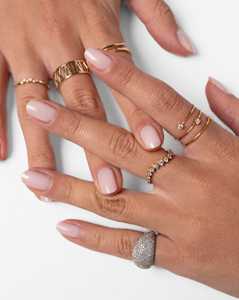 Diamond Pinky <b>Rings</b> 14K 18K Solid Gold Solitaire Statement Minimalist Unique <b>Dome</b> Bands Sparkling Pave Round Lab Grown Wholesale - Product Image 6