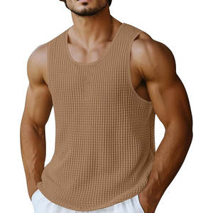 Camiseta sin Mangas de Color Sólido, Cómoda, con Logotipo Personalizado de Alta Calidad, Camiseta sin Mangas Transpirable de Algodón/Poliéster - Product Image 1