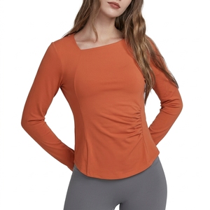 Top Corto de Yoga Acanalado para Mujer, Camiseta Deportiva Elástica para Pilates, Gimnasio, Fitness, Ropa Deportiva con Logotipo Personalizado - Product Image 2