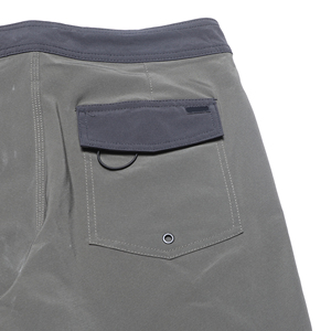 <b>Men's</b> Solid Color Drawstring Board Shorts Quick Dry Mid Waist Casual Swim <b>Trunks</b> with Pockets Gray Polyester - Product Image 4
