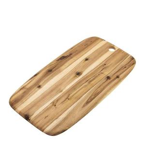 Planche à découper en bois artisanale avec des graines de bois naturelles, plateau rectangulaire, poignée conique et trou de suspension - Product Image 2