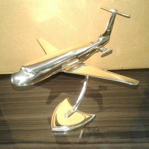 Modèle d'avion vintage en laiton Art Déco, figurine d'avion en métal faite à la main, sculpture décorative, décoration de table, décoration intérieure, Five Star Club - Product Image 5