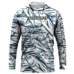 เสื้อฮู้ดกันน้ำ UPF50+ สำหรับตกปลา ป้องกันแสงแดด สามารถสกรีนโลโก้ได้ เหมาะสำหรับกิจกรรมกลางแจ้ง ตกปลาทะเล ตกปลาแบบใช้เหยื่อปลอม เดินป่า ตั้งแคมป์ - Product Image 4