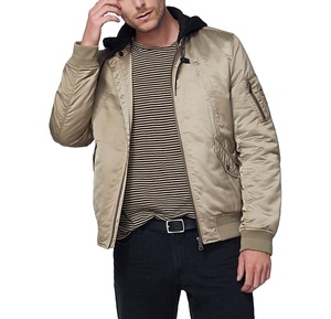 Chaqueta Bomber de satén para hombre de High Street, decoración transpirable personalizada, bordado de talla grande, chaqueta Bomber de vuelo de satén de nailon para hombre - Product Image 3