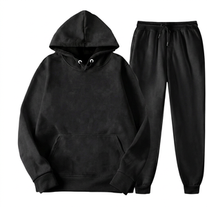 Unisex <b>White</b> Hooded Sweatshirt <b>Jogger</b> Pants Set Winter Solid Color Casual Full Sleeve Drawstring Pocket Design Fleece Midweight - Product Image 4