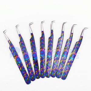Pince à épiler RMI Regular 90 degrés, pointe recouverte de papier, préhension simple, précision 10 mm, pour extensions de cils, en acier inoxydable japonais, dentelée - Product Image 3