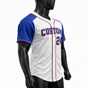 Uniforme d'équipe de baseball personnalisé, col en V profond, séchage rapide, respirant, anti-humidité, taille plus, tissu 100% polyester sublimé - Product Image 3