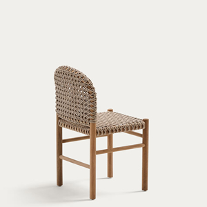 Chaise de salle à manger en teck massif pour jardin extérieur, utilisation en terrasse et en hôtel, teck pour meubles d'intérieur ou d'extérieur avec rotin - Rivoli - Product Image 5