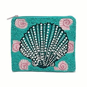 Pochette à monnaie élégante en perles de rocaille, motif brodé vintage, pochette à monnaie perlée de créateur, sac à main coloré fait main - Product Image 3