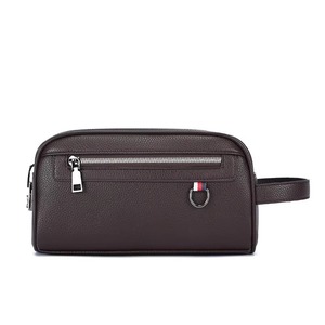 <b>Mens</b> Genuine Leather Travel Pouch <b>Toiletry</b> Organizer <b>Bag</b> Portable Grooming Kit Shaving <b>Bag</b> Cosmetic Storage Pouch with Zipper - Product Image 2