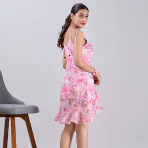 Vestido Maxi Boho de Algodón con Estampado Floral Hecho a Mano, Vestido Midi sin Mangas para Verano, Playa, Vacaciones, Estilo Natural y Elegante - Product Image 1