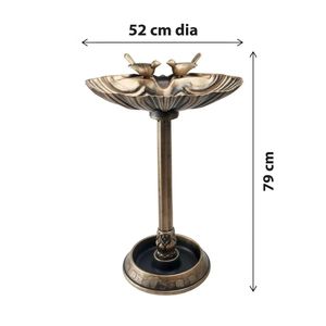 Vasca per Uccelli in Ferro Antico con Base a Vaso per Fiori, per Oropelli e Fringuelli, Ornamento da Esterno - Product Image 2
