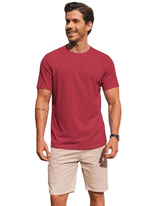 Camiseta de Verano para Hombre, Cuello Redondo, Manga Corta, Algodón y Elastano, Corte Regular, Ecológica, Transpirable, de Secado Rápido, Informal, Precio de Fábrica - Product Image 3