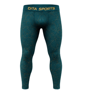 Conjunto Deportivo de Manga Larga y Leggings para Hombre, Color Verde Azulado, Compresión Activa para Entrenamiento, Fitness, Gimnasio, Ropa Deportiva - Product Image 4